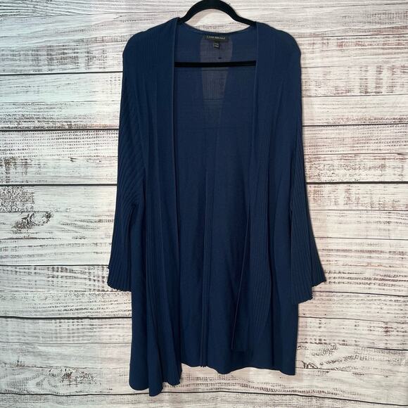 Lane Bryant 22/24 Blue Cardigan Stretchy Knit Rayon/Nylon Open Front NEW - Picture 5 of 8